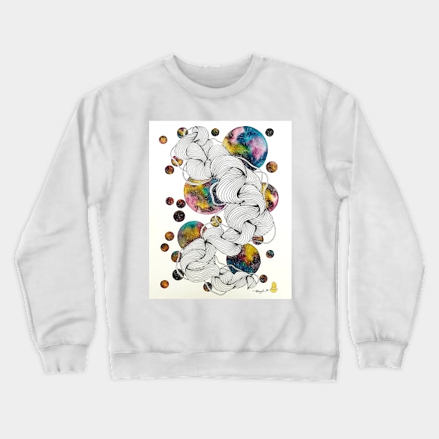 Galaxy Spheres Crewneck Sweatshirt by amyliafaizalart